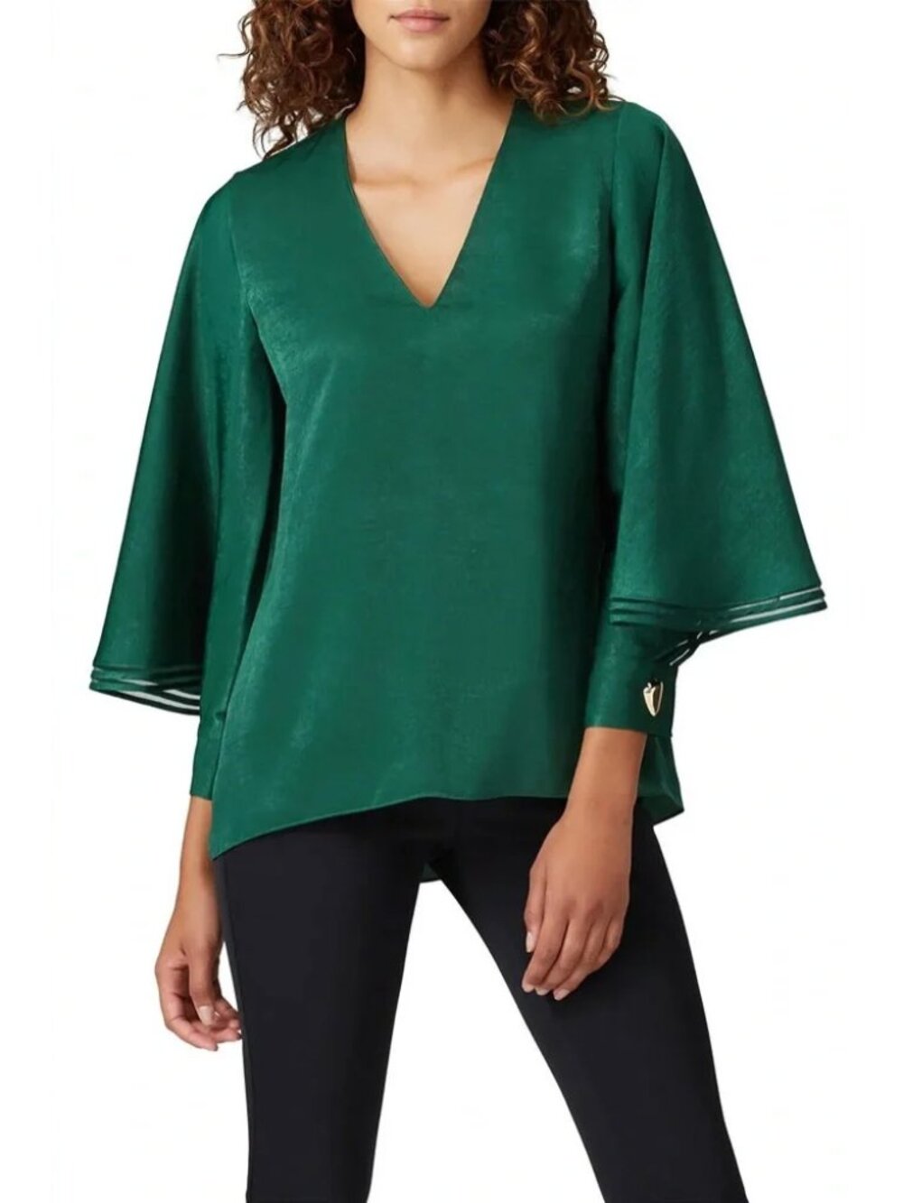 Sachin + Babi Adelaide V Neck Satin Blouse Top Pink Batwing Plus Size 2XL $395 - Picture 15 of 15
